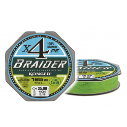 PLECIONKA BRAIDER X4 LIME GREEN 0,12/150 KONGER